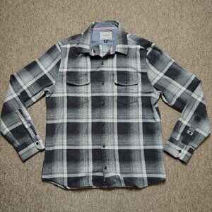 FLAG & ANTHEM Shirt Men M Plaid Flannel Long Sleeve Cotton Casual Button Up